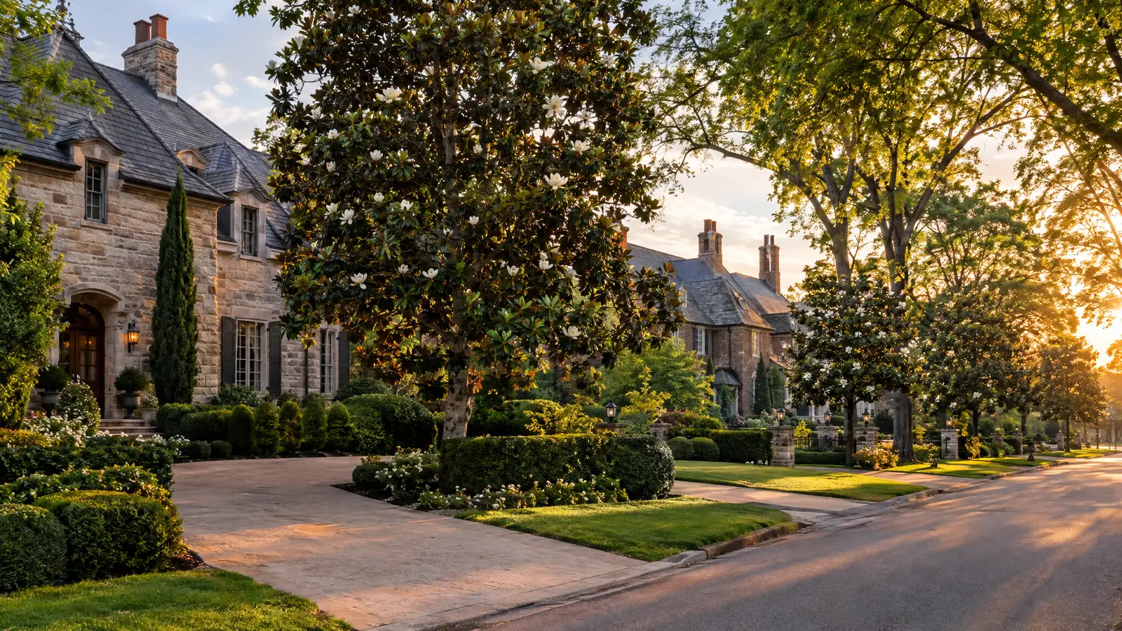 A neighborhood scene from Maple Bluff, WI